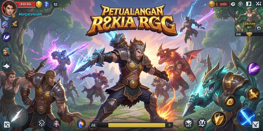 Screenshot menunjukkan pertempuran epik dalam dunia 34R yang memukau.