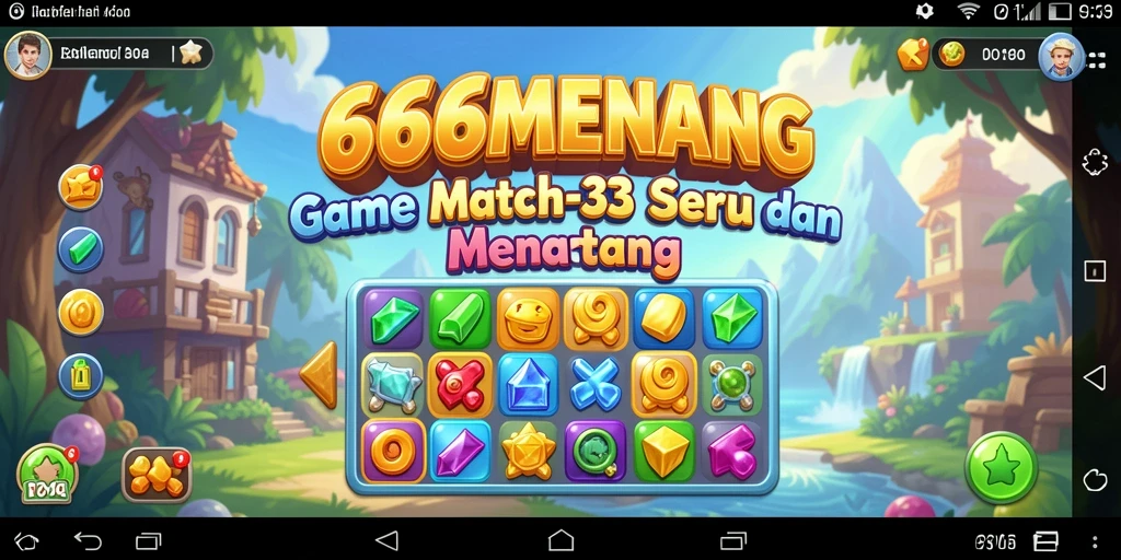 Screenshot utama 666MENANG memperlihatkan gameplay seru dalam mencocokkan buah.