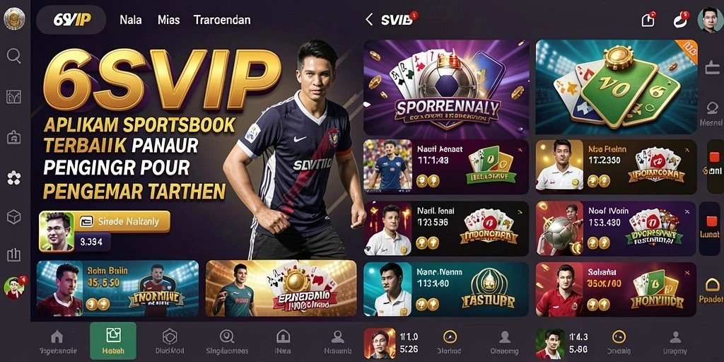 Tampilan utama gameplay Sportsbook 6SVIP dengan berbagai pilihan taruhan.