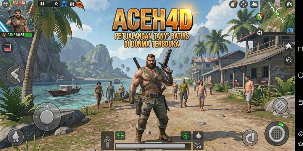 Screenshot gameplay ACEH4D menampilkan petualangan seru di dunia terbuka.