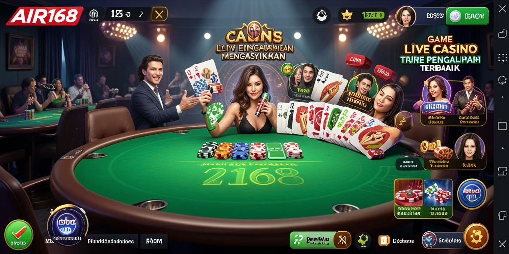 Tangkapan layar gameplay Live Casino di AIR168 yang mendebarkan.
