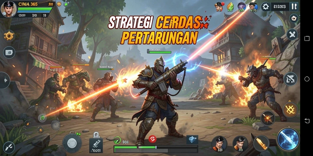 Tangkapan layar utama CINA365 menunjukkan aksi strategi yang mendebarkan.