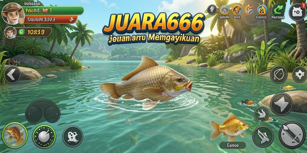 Screenshot gameplay JUARA666 menampilkan aksi memancing yang menegangkan dan menyenangkan.