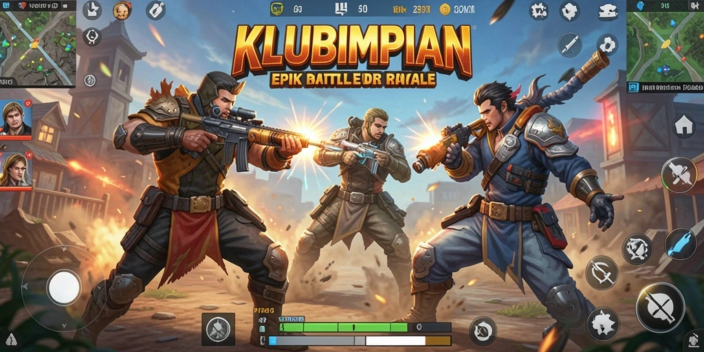 Tangkapan layar KLUBIMPIAN menampilkan aksi seru dalam pertempuran Battle Royale.