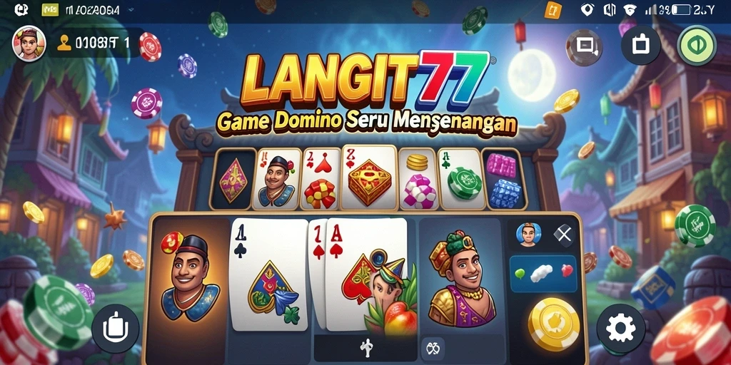 Tampilan gameplay seru dari LANGIT77 dalam permainan Domino.