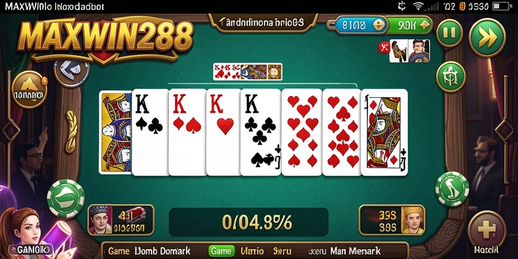 Tampilan seru gameplay Domino di MAXWIN288.