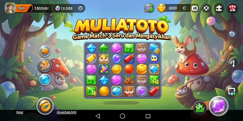 Tampilan gameplay seru dari MULIATOTO dengan kombinasi warna-warni.