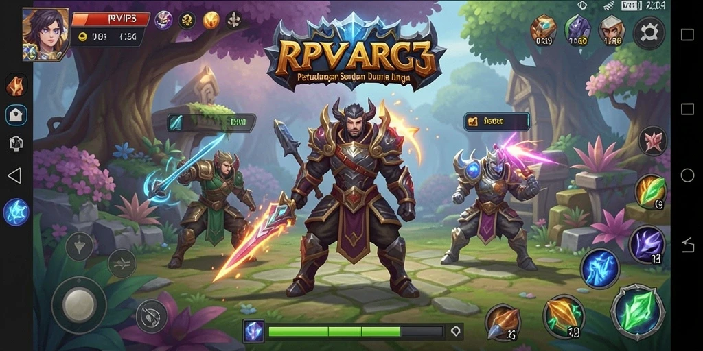 Tangkapan layar utama RPVIP3 menampilkan aksi seru di dunia ARPG.