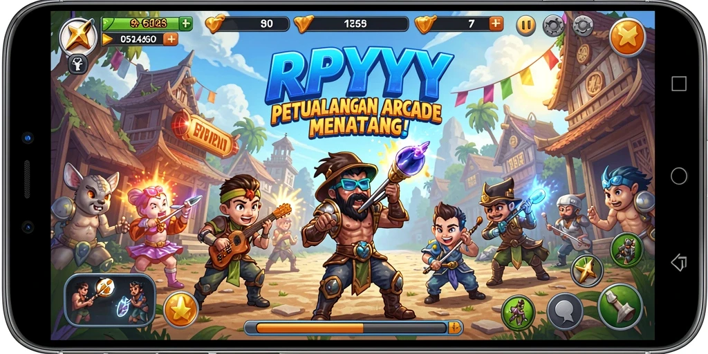 Tampilan gameplay yang seru dari RPYYY dengan aksi penuh warna.