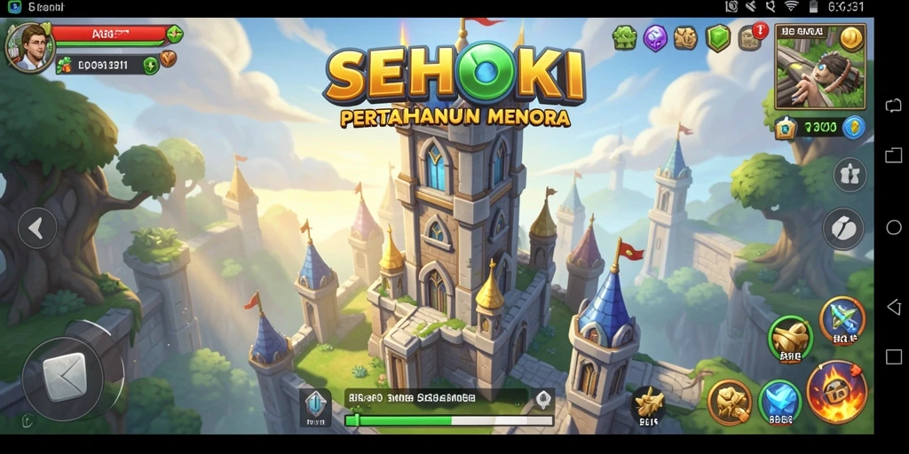 Gameplay menarik dalam SEHOKI Tower Defense dengan menara strategis.