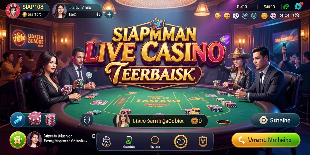 Screenshot gameplay Live Casino SIAP108 menampilkan dealer langsung yang profesional.