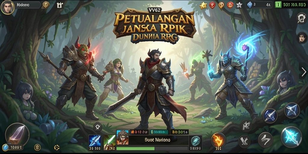 Tangkapan layar gameplay VV62, menampilkan pertarungan epik dan pemandangan yang indah.