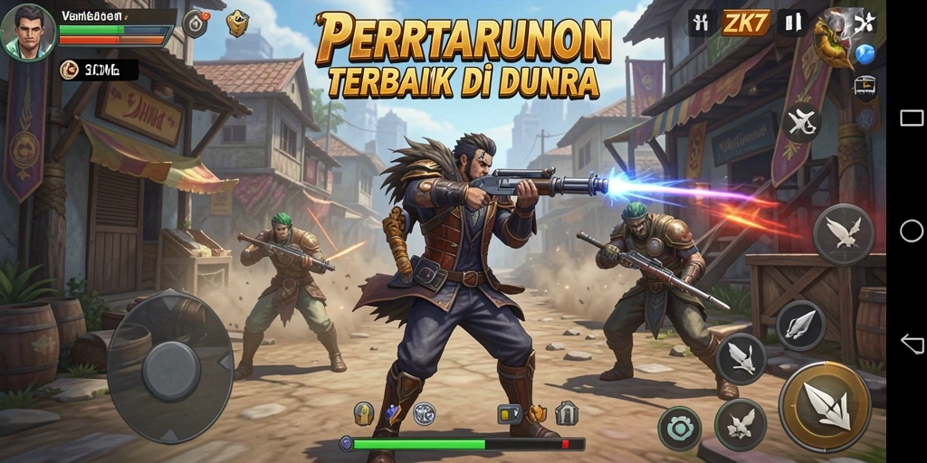 Gameplay ZK7 yang seru dan menegangkan dalam pertarungan Fighting.
