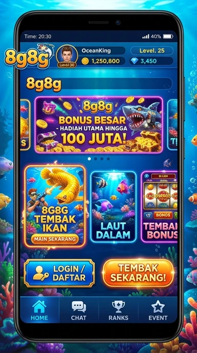 Tampilan antarmuka utamanya di aplikasi 8g8g.